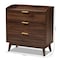 Baxton Studio Lena Mid-Century Walnut Brown Finished 3-Drawer Wood Chest 157-9533 - alternate 2